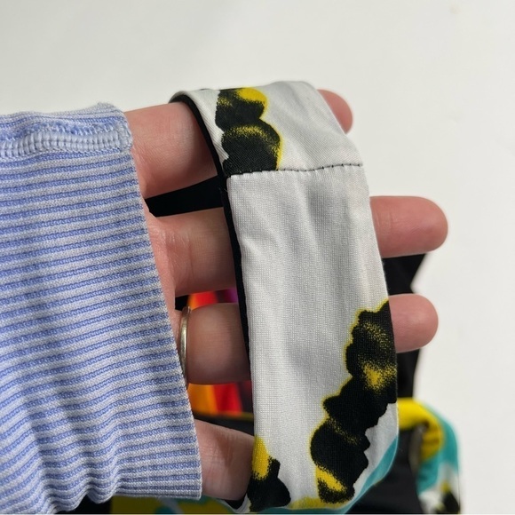 FRANK LYMAN Funky Tribal Art Retro Multi Color Bodycon Stretchy Cocktail Dress - Picture 5 of 12